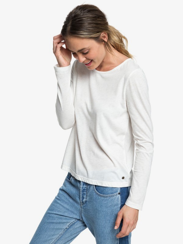 roxy, Lonely Night - T shirt manches longues col rond pour Femme, MARSHMALLOW (wbt0) 0 Lonely Night - T shirt manches longues col rond pour Femme Blanc ERJKT03470 Roxy