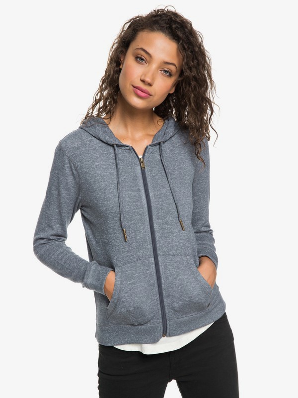 roxy, Cozy Zip-Up Hoodie, TURBULENCE (kym0) 0 Cozy Zip-Up Hoodie Black ERJKT03491 Roxy