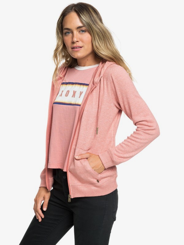 roxy, Cozy Zip-Up Hoodie, DESERT SAND (mkt0) 0 Cozy Zip-Up Hoodie Pink ERJKT03491 Roxy