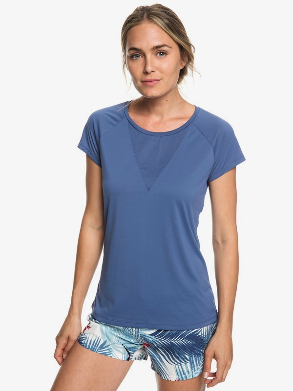 roxy, Chasing Sunset - T-shirt de running pour Femme, TRUE NAVY (bpz0) 0 Chasing Sunset - T-shirt de running pour Femme Bleu ERJKT03508 Roxy