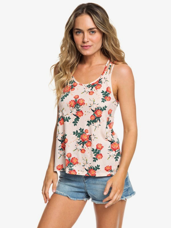 roxy, Flashback Moments Strappy Top, CLOUD PINK GARDEN LILY (mcw7) 0 Flashback Moments Strappy Top Pink ERJKT03524 Roxy