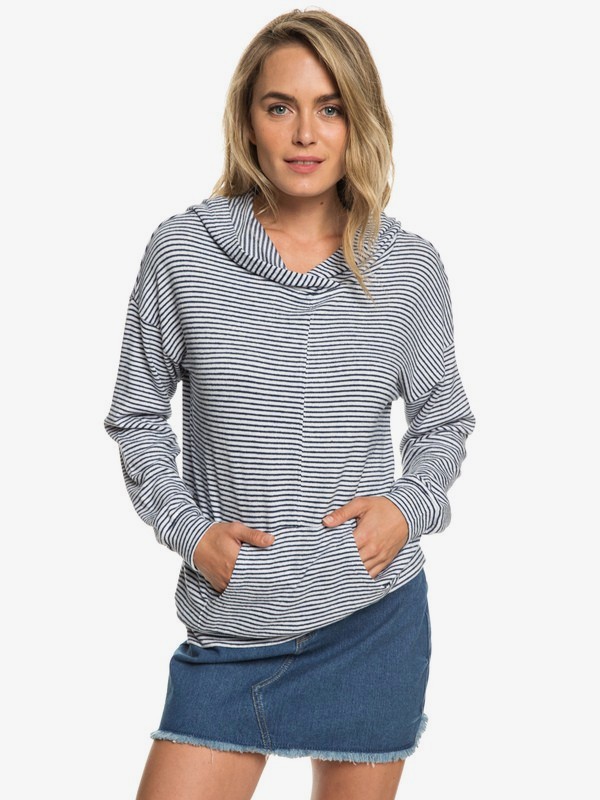 roxy, Sandy Coast - Sweat à capuche doux pour Femme, DRESS BLUE COSY STRIPES (btk3) 0 Sandy Coast - Sweat à capuche doux pour Femme Bleu ERJKT03533 Roxy