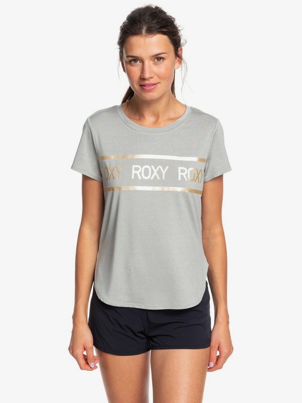 roxy, Shine On Me - T-shirt de sport pour Femme, HERITAGE HEATHER (sgrh) 0 Shine On Me - T-shirt de sport pour Femme Gris ERJKT03576 Roxy