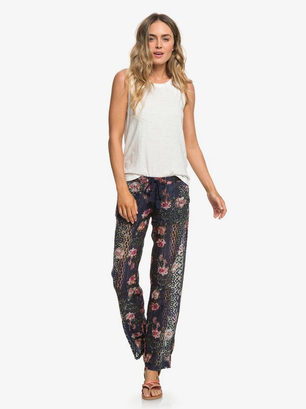 roxy, Rainbow Bridge Lace Beach Pants, CROWN BLUE FLOWER GAMES (bqy6) 0 Rainbow Bridge Lace Beach Pants Blue ERJNP03180 Roxy