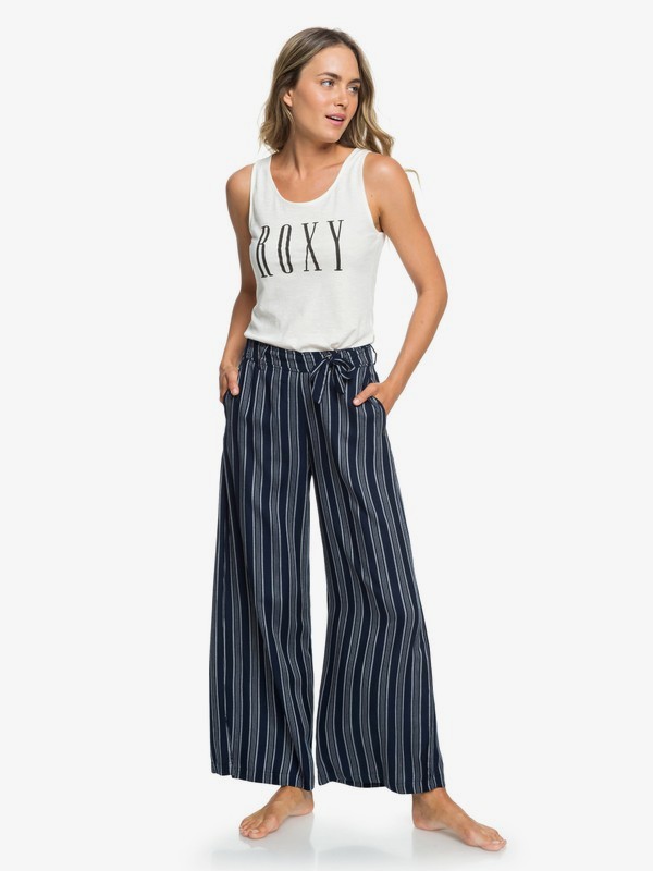 roxy, Waterfall Light Culottes, DRESS BLUES VERTICAL STRIPES (btk3) 0 Waterfall Light Culottes Blue ERJNP03188 Roxy