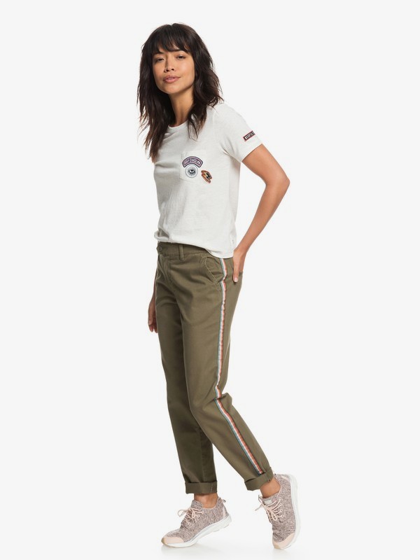 roxy, Poetry Soul - Chino voor Dames, BURNT OLIVE (gpz0) 0 Poetry Soul - Chino voor Dames Green ERJNP03189 Roxy