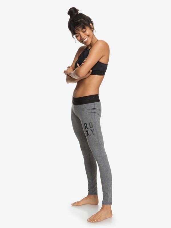 roxy, Fields Of Gold - Sports Leggings for Women, CHARCOAL HEATHER (ktah) 0 Fields Of Gold - Sports Leggings for Women ERJNP03191 Roxy