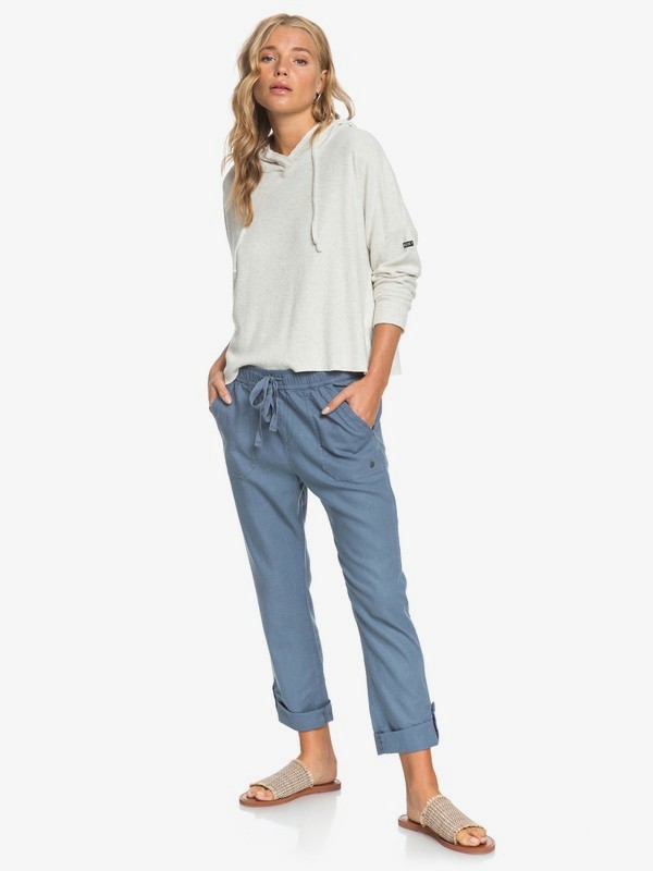 roxy, Symphony Lover New Linen Pants, BLUE MIRAGE HEATHER (bmkh) 0 Symphony Lover New Linen Pants Blue ERJNP03226 Roxy