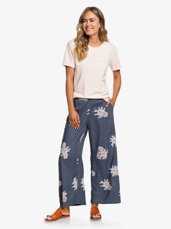 roxy, Midnight Avenue - Weite Viskose-Hose für Frauen, TURBULENCE ROSE AND PEARLS (kym7) 0 Midnight Avenue - Weite Viskose-Hose für Frauen Schwarz ERJNP03227 Roxy