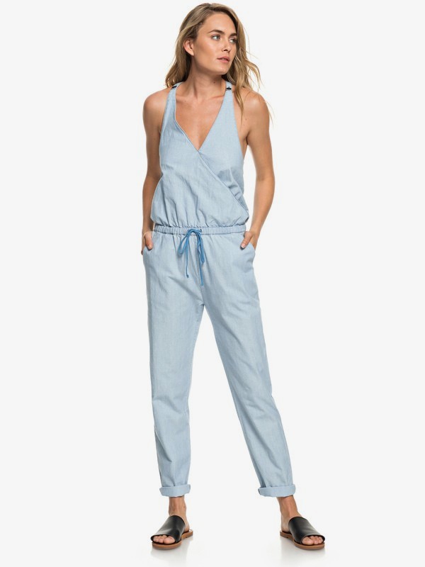 roxy, Pretty - Combinaison à bretelles pour Femme, LIGHT BLUE (bfn0) 0 Pretty - Combinaison à bretelles pour Femme Bleu ERJNP03231 Roxy