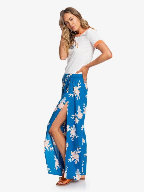 roxy, Adventure Wide Leg Pants, MYKONOS BLUE EGLANTINE (bzf7) 0 Adventure Wide Leg Pants Blue ERJNP03239 Roxy