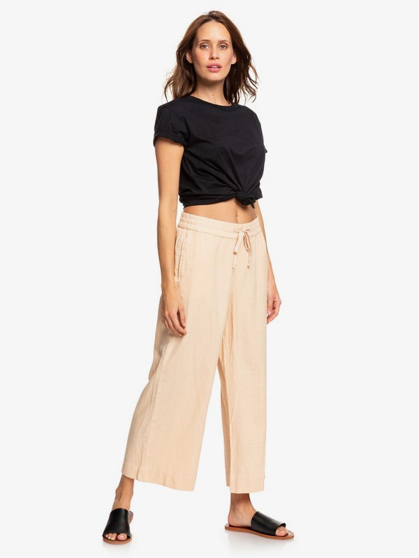 roxy, Great Past Wide Leg Linen Pants, IVORY CREAM (tfm0) 0 Great Past Wide Leg Linen Pants Beige ERJNP03248 Roxy