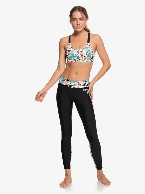 roxy, Spy Game - Legging de sport 7/8 pour Femme, BRIGHT WHITE GEO PALMS (wbb6) 0 Spy Game - Legging de sport 7/8 pour Femme Blanc ERJNP03257 Roxy
