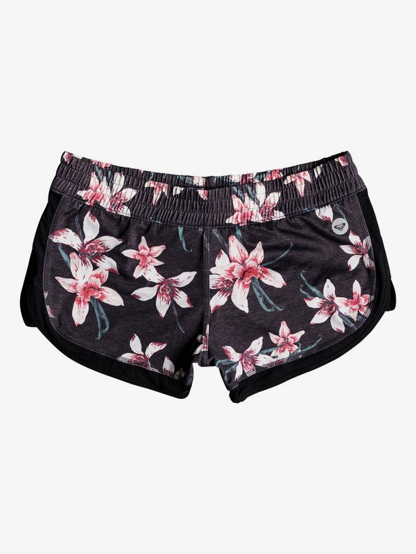 roxy, Gonna Move Technical Shorts, CHARCOAL HEATHER FLOWER FIELD (kpg6) 0 Gonna Move Technical Shorts Black ERJNS03167 Roxy