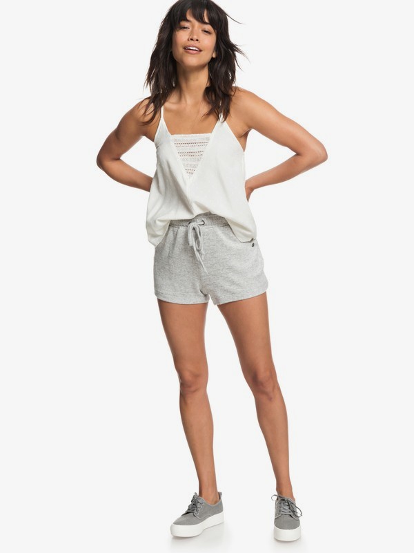 roxy, Shorts Deportivos de Algodón Little Smile, HERITAGE HEATHER (sgrh) 0 Shorts Deportivos de Algodón Little Smile Gris ERJNS03179 Roxy