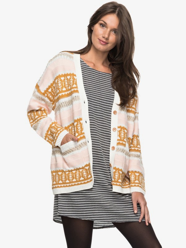 roxy, Golden State Of Mine - Cárdigan para Mujer, SPUCE YELLOW LUCIE JACQUARD (ylk6) 0 Golden State Of Mine - Cárdigan para Mujer Amarillo ERJSW03213 Roxy