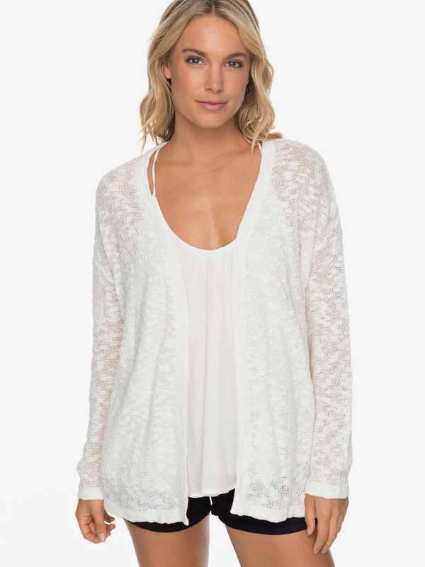 roxy, Livin Sunday Cardigan, MARSHMALLOW (wbt0) 0 Livin Sunday Cardigan White ERJSW03246 Roxy
