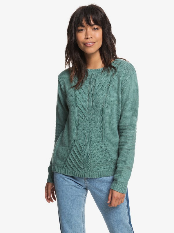 roxy, Glimpse Of Romance Sweater, TRELLIS (bkw0) 0 Glimpse Of Romance Sweater Blue ERJSW03276 Roxy
