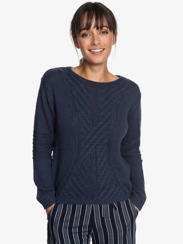 roxy, Glimpse Of Romance - Pull col rond pour Femme, DRESS BLUES (btk0) 0 Glimpse Of Romance - Pull col rond pour Femme Bleu ERJSW03276 Roxy