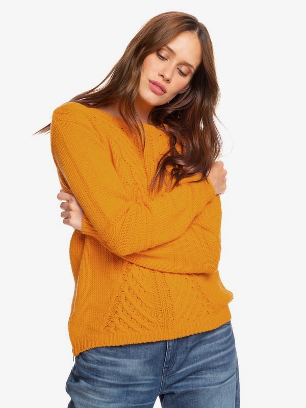 roxy, Glimpse Of Romance - Jumper, GOLDEN GLOW (yks0) 0 Glimpse Of Romance - Jumper Yellow ERJSW03276 Roxy