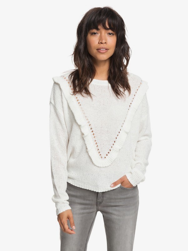roxy, One Fine Stay - Pull col rond pour Femme, MARSHMALLOW (wbt0) 0 One Fine Stay - Pull col rond pour Femme Blanc ERJSW03284 Roxy