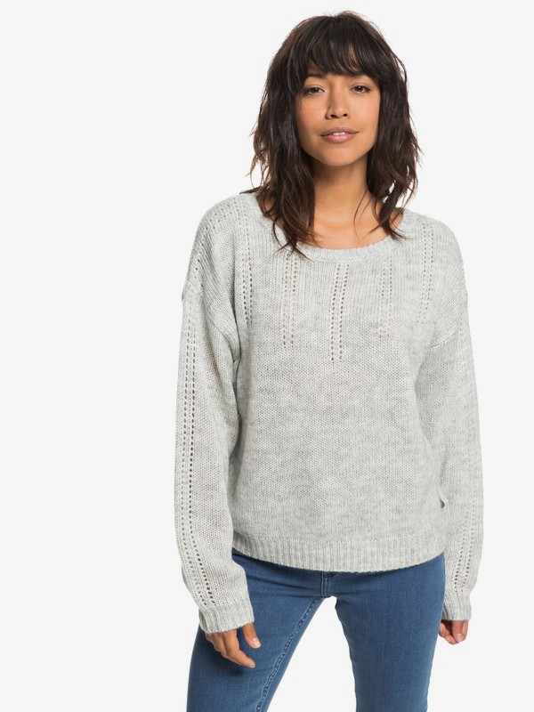 roxy, Sunny Street - Pull col rond pour Femme, HERITAGE HEATHER (sgrh) 0 Sunny Street - Pull col rond pour Femme Gris ERJSW03285 Roxy