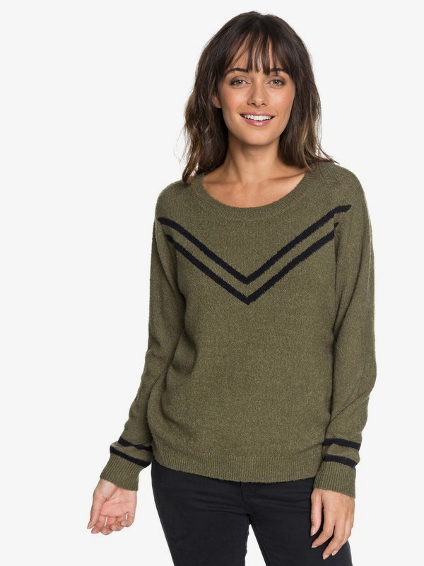 roxy, Town Sweater, BURNT OLIVE (gpz0) 0 Town Sweater Green ERJSW03286 Roxy