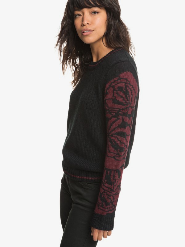 roxy, Melrose Muse - Pull pour Femme, TRUE BLACK (kvj0) 0 Melrose Muse - Pull pour Femme Noir ERJSW03287 Roxy