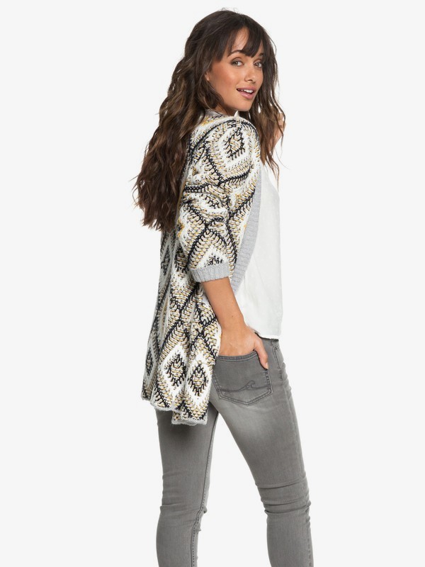 roxy, All Over Again Knitted Cardigan, HERITAGE HEATHER (sgrh) 0 All Over Again Knitted Cardigan Grey ERJSW03291 Roxy