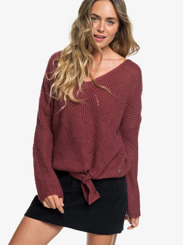 roxy, See You In Bali Bell Sleeve Sweater, OXBLOOD RED (rre0) 0 See You In Bali Bell Sleeve Sweater Red ERJSW03300 Roxy