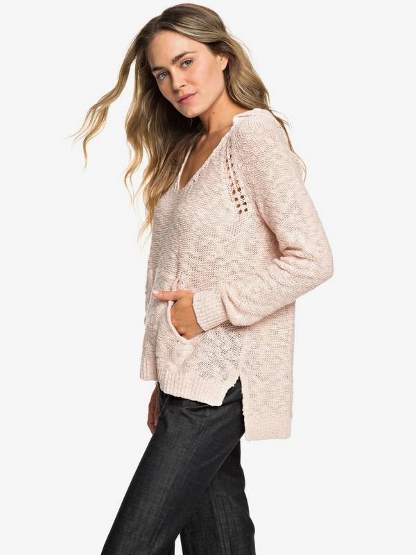 roxy, Airport Vibes Knitted Hoodie, CLOUD PINK (mcw0) 0 Airport Vibes Knitted Hoodie Pink ERJSW03312 Roxy
