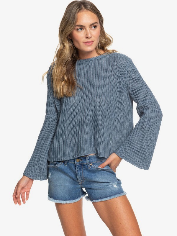roxy, Boardwalk Show Wrap Back Sweater, BLUE MIRAGE (bmk0) 0 Boardwalk Show Wrap Back Sweater Blue ERJSW03314 Roxy