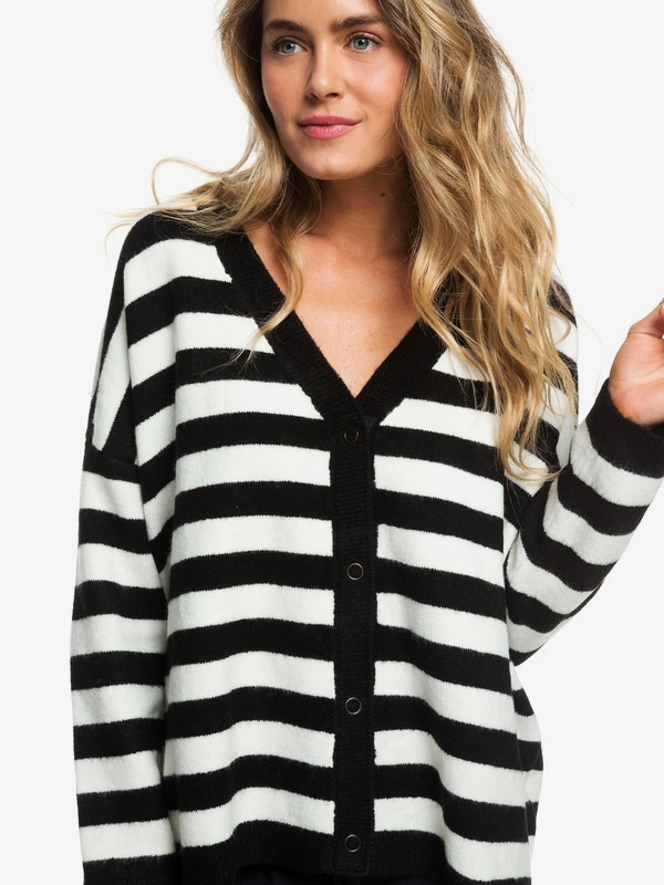 roxy, Moore Street Dining - Gilet pour Femme, MARSHMALLOW LARGE STRIPE (xkww) 0 Moore Street Dining - Gilet pour Femme ERJSW03322 Roxy
