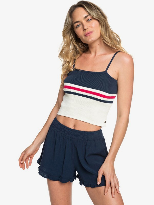 roxy, Coachella Vibes Cropped Strappy Top, MARSHMALLOW (wbt0) 0 Coachella Vibes Cropped Strappy Top White ERJSW03331 Roxy