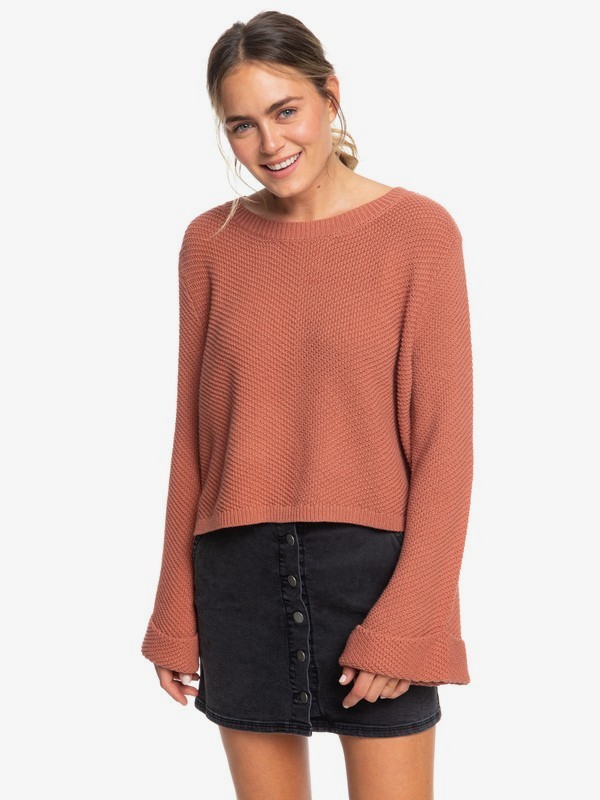 roxy, Sorrento Shades Flared Sleeve Sweater, CEDAR WOOD (mms0) 0 Sorrento Shades Flared Sleeve Sweater Pink ERJSW03343 Roxy
