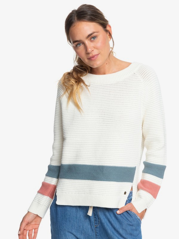 roxy, Travel In Colors Sweater, SNOW WHITE (wbk0) 0 Travel In Colors Sweater White ERJSW03347 Roxy