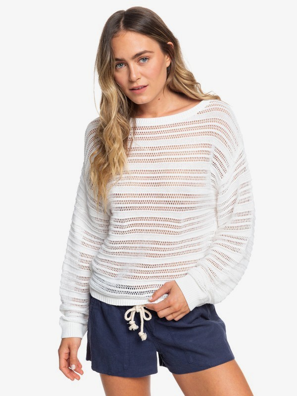 roxy, Sweet Amore Sweater, SNOW WHITE (wbk0) 0 Sweet Amore Sweater White ERJSW03348 Roxy