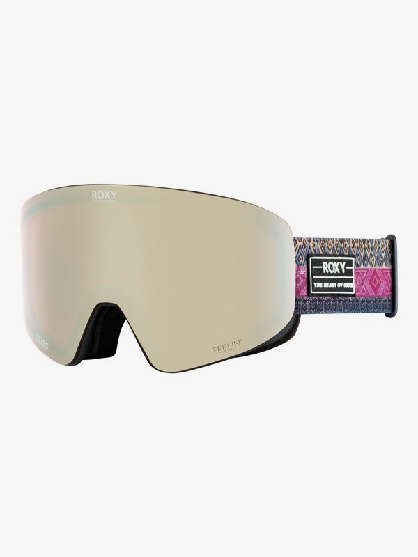 roxy, Feelin' - Masque de ski/snowboard pour Femme, TRUE BLACK_WILD ETHNIC (kvj3) 0 Feelin' - Masque de ski/snowboard pour Femme Noir ERJTG03060 Roxy