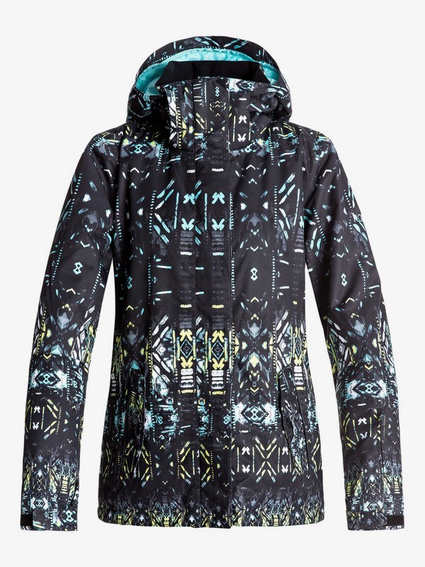 roxy, Сноубордическая куртка ROXY Jetty, TRUE BLACK_HAVELI IKAT (kvj8) 0 Сноубордическая куртка ROXY Jetty Черный ERJTJ03125 Roxy