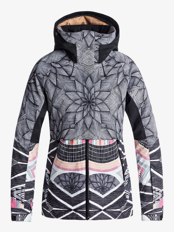 roxy, Frozen Flow Snow Jacket, TRUE BLACK_POP SNOW STARS (kvj6) 0 Frozen Flow Snow Jacket Black ERJTJ03155 Roxy