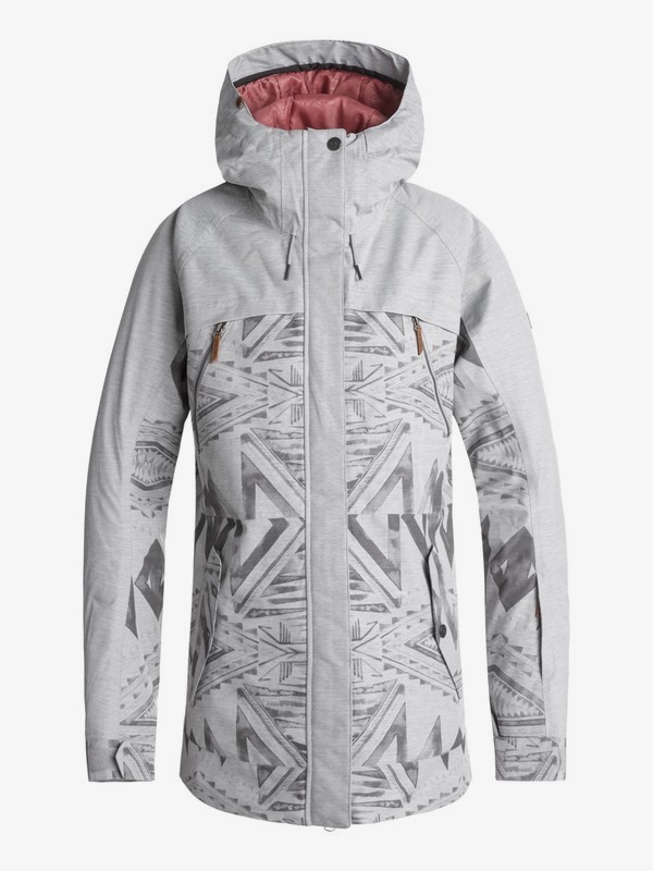 roxy, Tribe - Veste de snow pour Femme, WARM HEATHER GREY_MATADOR JACQ (sje1) 0 Tribe - Veste de snow pour Femme Gris ERJTJ03166 Roxy