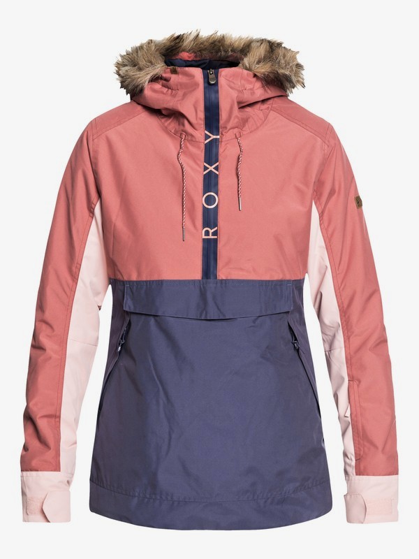 roxy, Shelter - Anorak Snow Jacket for Women, DUSTY CEDAR (mmr0) 0 Shelter - Anorak Snow Jacket for Women Pink ERJTJ03170 Roxy