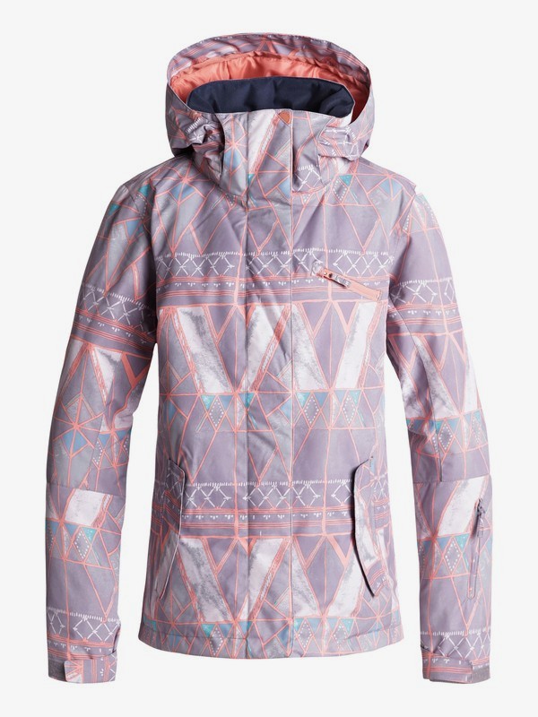 roxy, ROXY Jetty Snow Jacket, MINIMAL GREY_MOSAIC (skg1) 0 ROXY Jetty Snow Jacket Grey ERJTJ03175 Roxy
