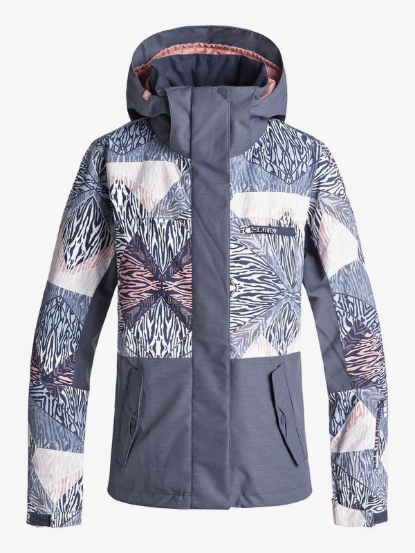 roxy, ROXY Jetty Block - Veste de snow pour Femme, POWDER BLUE_ANIMAL GEO (bgb2) 0 ROXY Jetty Block - Veste de snow pour Femme Bleu ERJTJ03176 Roxy
