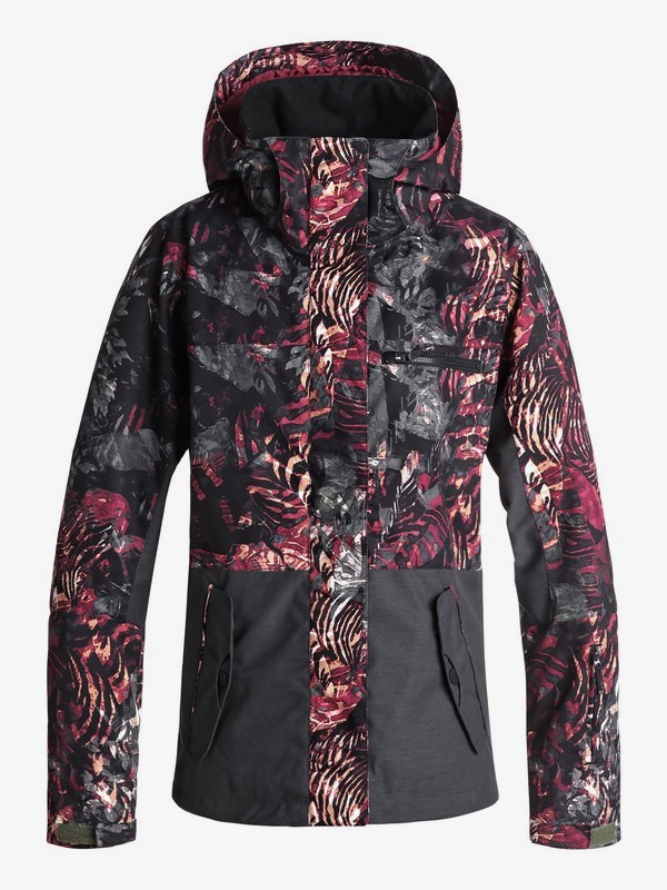 roxy, ROXY Jetty Block - Veste de snow pour Femme, FOUR LEAF CLOVER_ZEBRATREE (gph3) 0 ROXY Jetty Block - Veste de snow pour Femme Vert ERJTJ03176 Roxy