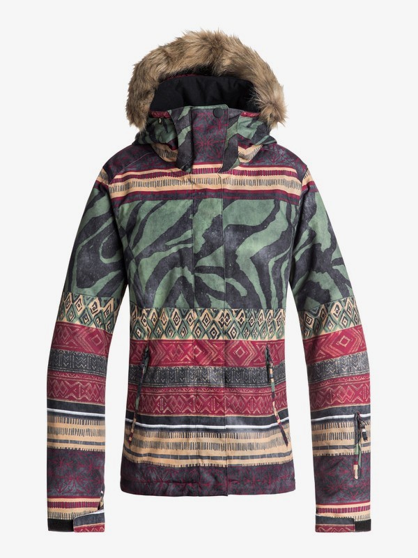 roxy, Jet Ski SE Snow Jacket, TRUE BLACK_WILD ETHNIC (kvj3) 0 Jet Ski SE Snow Jacket Black ERJTJ03184 Roxy