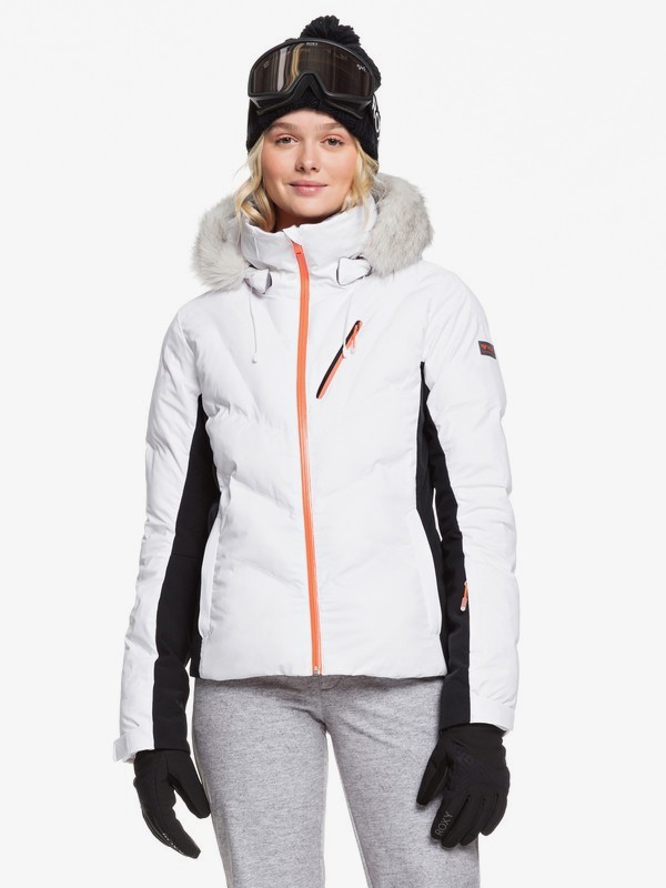 roxy, Snowstorm - Veste de snow pour Femme, BRIGHT WHITE (wbb0) 0 Snowstorm - Veste de snow pour Femme Blanc ERJTJ03212 Roxy