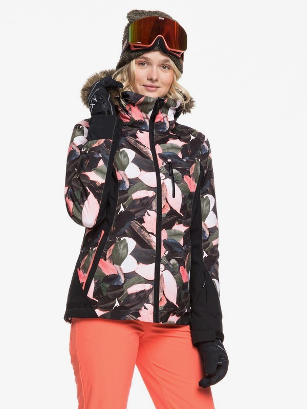 roxy, Jet Ski Snow Jacket, LIVING CORAL PLUMES (mjl1) 0 Jet Ski Snow Jacket Pink ERJTJ03218 Roxy