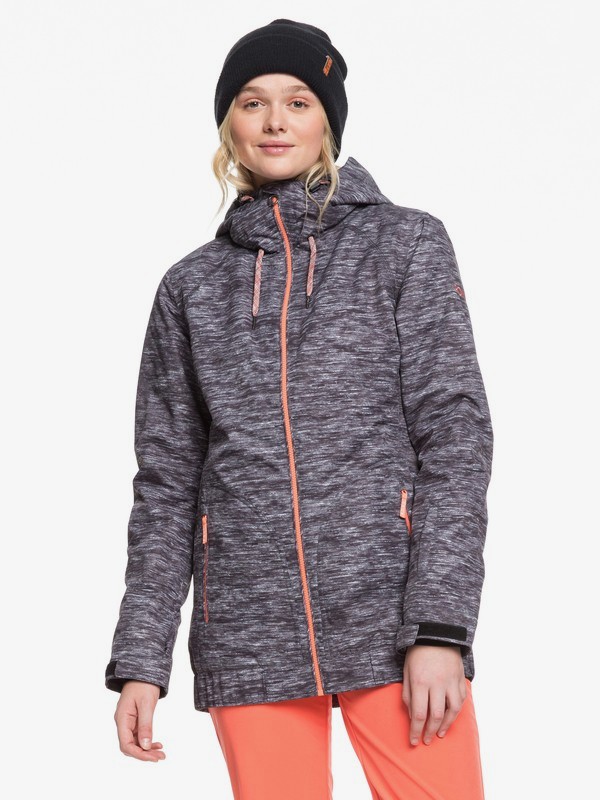 roxy, Valley Snow Jacket, TRUE BLACK SURFACE PRINT (kva2) 0 Valley Snow Jacket Black ERJTJ03223 Roxy