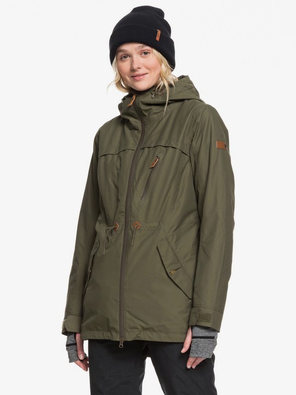 roxy, Stated Snow Jacket, IVY GREEN (crb0) 0 Stated Snow Jacket Brown ERJTJ03225 Roxy